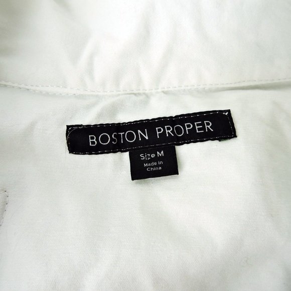 Boston Proper M jacket top white embroidered 3D applique embellished butterflies - Picture 13 of 14